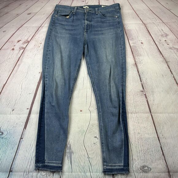rag & bone Jeans Womens 29 Blue Nina High-Rise Ankle Skinny Frayed Hem Stretch - Picture 2 of 16